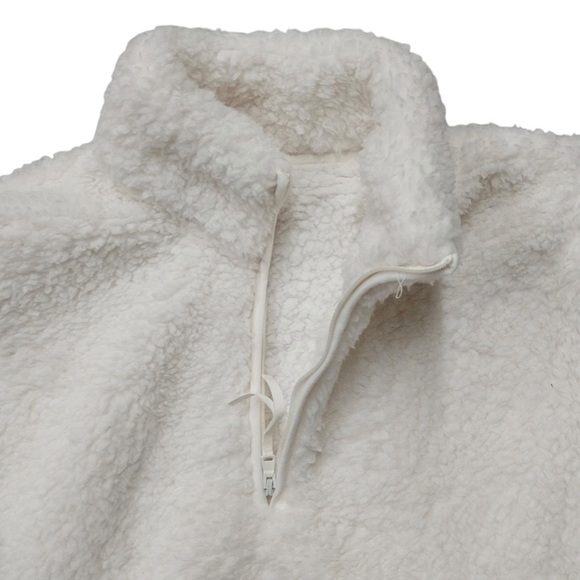 82. Wondershop Women’s NWT 2X Faux Shearling Half Zip Pullover, White - Picture 8 of 15